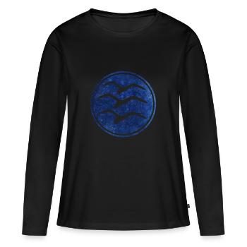 Segelflieger Segelflugzeug Symbol Geschenk gleiten - Frauen Premium Bio Langarmshirt - Schwarz - Vorne - Julia (174cm)
