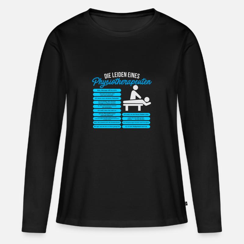 Die Leiden eines Physiotherapeuten - Frauen Premium Bio Langarmshirt - Schwarz