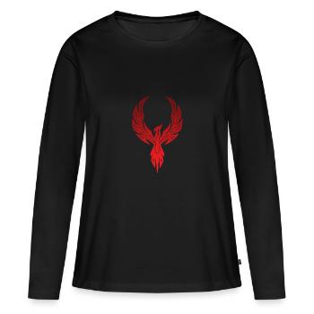 Phoenix rouge - T-shirt manches longues Premium bio Femme - noir - Devant - Julia (174cm)