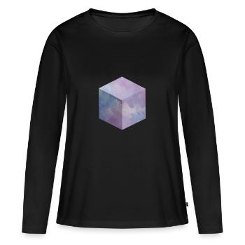 Galaxy Cube - T-shirt manches longues Premium bio Femme - noir - Devant - Julia (174cm)