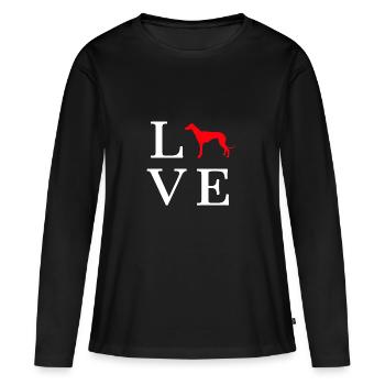 lévrier - T-shirt manches longues Premium bio Femme - noir - Devant - Julia (174cm)
