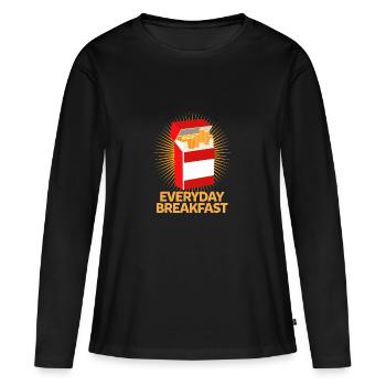 Non-fumeur, non-fumeur, non-fumeur - T-shirt manches longues Premium bio Femme - noir - Devant - Julia (174cm)