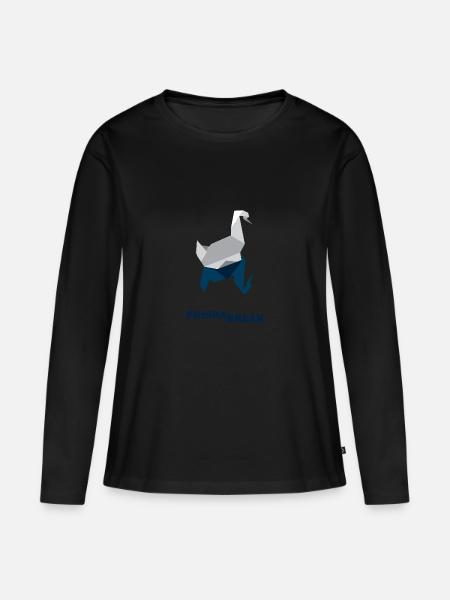 Gefängnis , Schwan, Origami ,Ausbruch - Frauen Premium Bio Langarmshirt - Schwarz