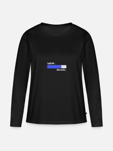 Loading Logik - Frauen Premium Bio Langarmshirt - Schwarz