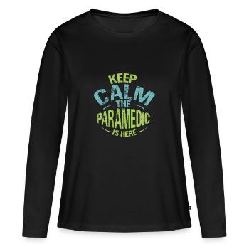 Ambulanciers - T-shirt manches longues Premium bio Femme - noir - Devant - Julia (174cm)