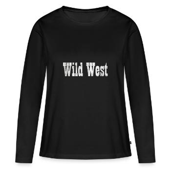 Ouest sauvage Ouest sauvage Ouest sauvage - T-shirt manches longues Premium bio Femme - noir - Devant - Julia (174cm)