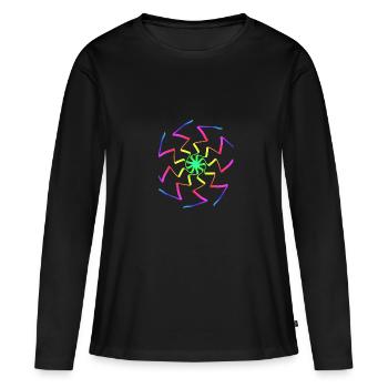 Vertèbre Neon Cadeau Accrocheur Mandala - T-shirt manches longues Premium bio Femme - noir - Devant - Julia (174cm)
