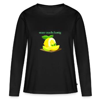 Pisse vous rend fou, citron - T-shirt manches longues Premium bio Femme - noir - Devant - Julia (174cm)