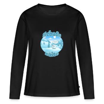 Schafskälte - Frauen Premium Bio Langarmshirt - Schwarz - Vorne - Julia (174cm)
