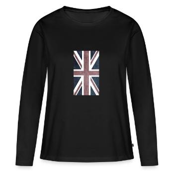 union jack - T-shirt manches longues Premium bio Femme - noir - Devant - Julia (174cm)
