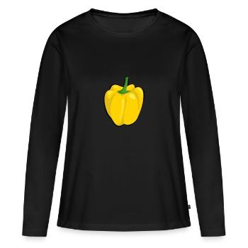paprika pod légume gartem récolte salade de légumes - T-shirt manches longues Premium bio Femme - noir - Devant - Julia (174cm)