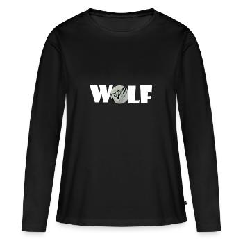 Lune de loup lune - T-shirt manches longues Premium bio Femme - noir - Devant - Julia (174cm)