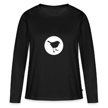 oiseau - T-shirt manches longues Premium bio Femme - noir - Devant - Julia (174cm)