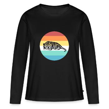 Tiger - Frauen Premium Bio Langarmshirt - Schwarz - Vorne - Julia (174cm)