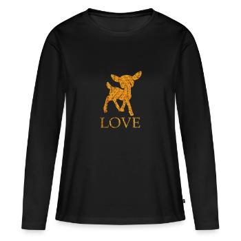 Reh Love animal drawings Ideal as roast venison - Women's Premium Organic Long Sleeve Shirt - black - Front - Julia (174cm)