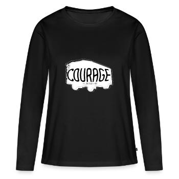 courage - T-shirt manches longues Premium bio Femme - noir - Devant - Julia (174cm)