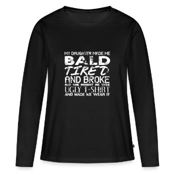 Père et fille - T-shirt manches longues Premium bio Femme - noir - Devant - Julia (174cm)