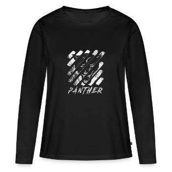 panthère - T-shirt manches longues Premium bio Femme - noir - Devant - Julia (174cm)