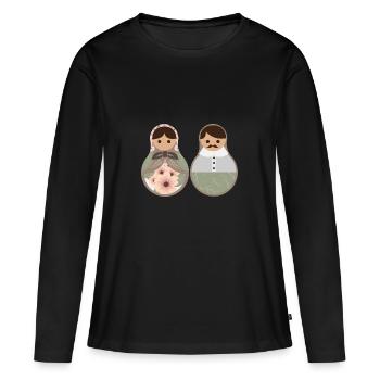 Russie Couple amoureux Matroschka poupées cadeau - T-shirt manches longues Premium bio Femme - noir - Devant - Julia (174cm)