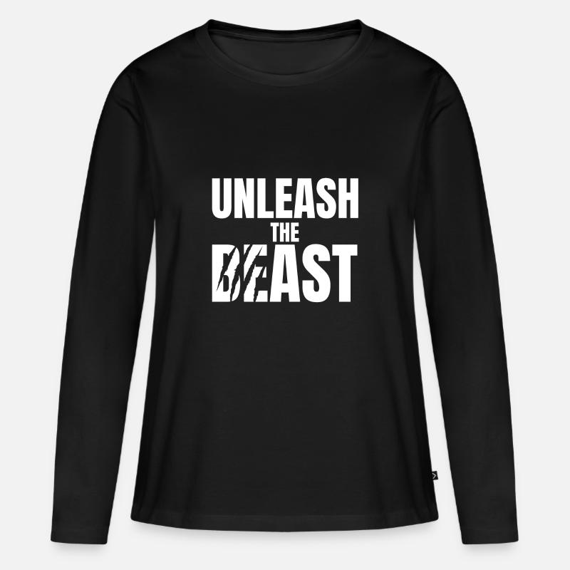 Unleash the Beast - Frauen Premium Bio Langarmshirt - Schwarz