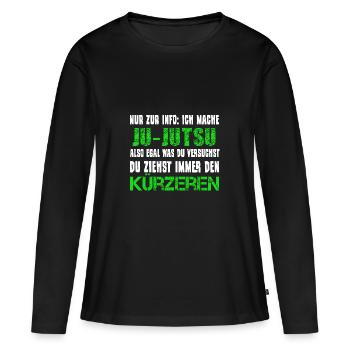 Ju Jutsu lustiger Spruch Selbstverteidigung - Frauen Premium Bio Langarmshirt - Schwarz - Vorne - Julia (174cm)