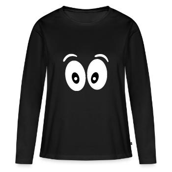 deux yeux - T-shirt manches longues Premium bio Femme - noir - Devant - Julia (174cm)