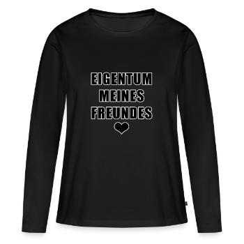 14.2. property friend girlfriend 2 - Women's Premium Organic Long Sleeve Shirt - black - Front - Julia (174cm)