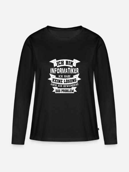 Informatik informatiker Geschenkidee - Frauen Premium Bio Langarmshirt - Schwarz