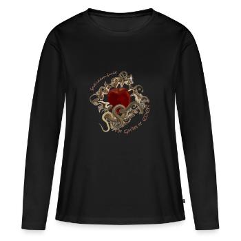 forbidden fruit - Frauen Premium Bio Langarmshirt - Schwarz - Vorne - Julia (174cm)