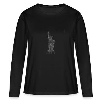 Freiheitsstatue Liberty - Frauen Premium Bio Langarmshirt - Schwarz - Vorne - Julia (174cm)