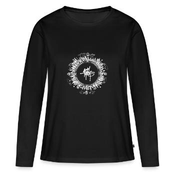 Cercle noir et blanc - T-shirt manches longues Premium bio Femme - noir - Devant - Julia (174cm)