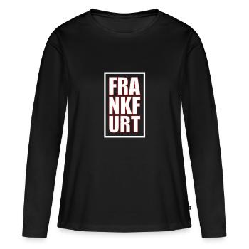 Francfort - T-shirt manches longues Premium bio Femme - noir - Devant - Julia (174cm)