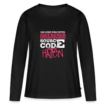 programmeur - T-shirt manches longues Premium bio Femme - noir - Devant - Julia (174cm)