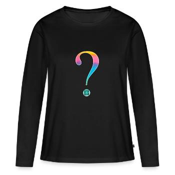Pregnancy - question mark - QR code twins - Women's Premium Organic Long Sleeve Shirt - black - Front - Julia (174cm)