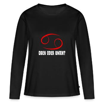 69 Sexe Sexe Position au-dessus du bas Disant drôle Oral - T-shirt manches longues Premium bio Femme - noir - Devant - Julia (174cm)