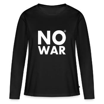 No war - T-shirt manches longues Premium bio Femme - noir - Devant - Julia (174cm)