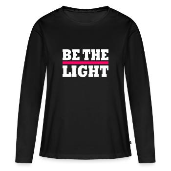 Be the light - Women's Premium Organic Long Sleeve Shirt - black - Front - Julia (174cm)