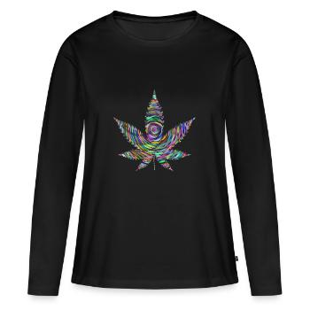 mauvaise herbe - T-shirt manches longues Premium bio Femme - noir - Devant - Julia (174cm)