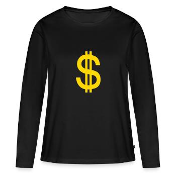dollar - T-shirt manches longues Premium bio Femme - noir - Devant - Julia (174cm)