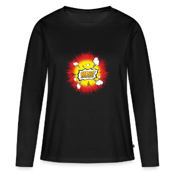 WOW EXPLOSION - Frauen Premium Bio Langarmshirt - Schwarz - Vorne - Julia (174cm)