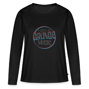 Musik Grunge Nirvana Rock Genre hören Lieder Texte - Frauen Premium Bio Langarmshirt - Schwarz - Vorne - Julia (174cm)