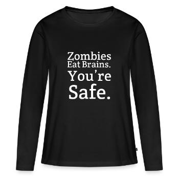 énonciations drôles drôle drôle drôle humour - T-shirt manches longues Premium bio Femme - noir - Devant - Julia (174cm)