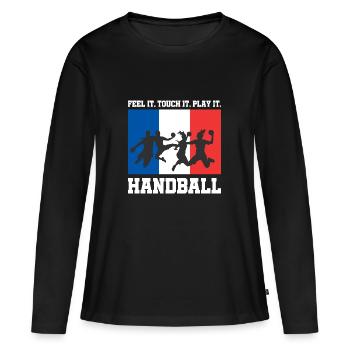 Handball France France Cadeau De Coupe du Monde - T-shirt manches longues Premium bio Femme - noir - Devant - Julia (174cm)