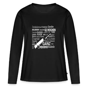 Pas de puissance pour les stéroïdes - T-shirt manches longues Premium bio Femme - noir - Devant - Julia (174cm)