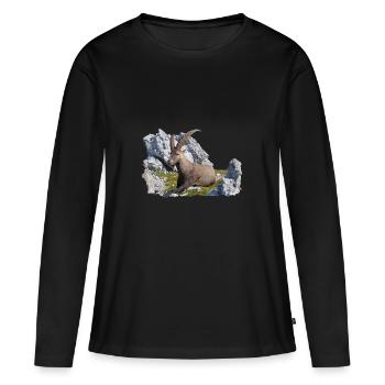 Capricorne - T-shirt manches longues Premium bio Femme - noir - Devant - Julia (174cm)