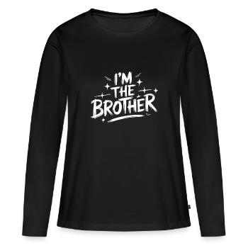 Frère Grand Frère Frère Famille - T-shirt manches longues Premium bio Femme - noir - Devant - Julia (174cm)