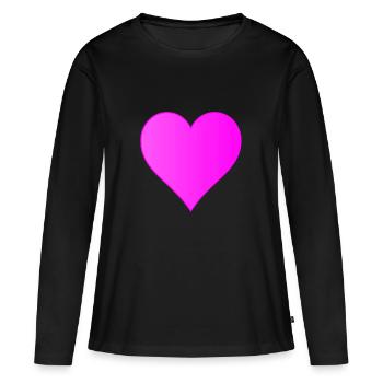 Pink Heart - pinkes Herz - Women's Premium Organic Long Sleeve Shirt - black - Front - Julia (174cm)