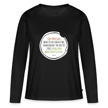 Pizza de dépression - T-shirt manches longues Premium bio Femme - noir - Devant - Julia (174cm)