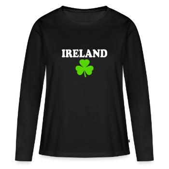 Trèfle d’Irlande - T-shirt manches longues Premium bio Femme - noir - Devant - Julia (174cm)