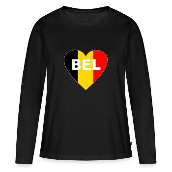 Belgique - T-shirt manches longues Premium bio Femme - noir - Devant - Julia (174cm)